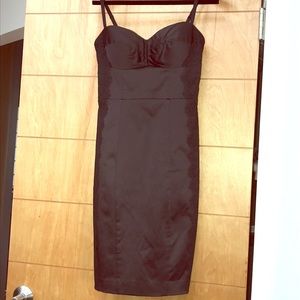 Guess Black Bodycon Midi Dress with Lace Seams